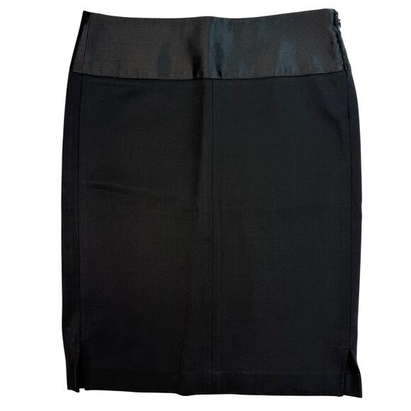 Theory Rokita Women's Size 4 Black Pencil Skirt Stretch Wool Side Zip - Picture 1 of 11